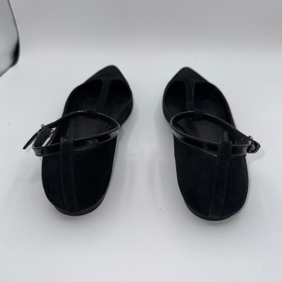 Tory Burch Ashton Ballet Womens‎ 7M Black Suede Pointed Toe T-Strap Flats 42968 - Picture 4 of 12